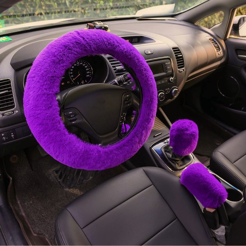 3pcs/set car steering wheel cover & gear